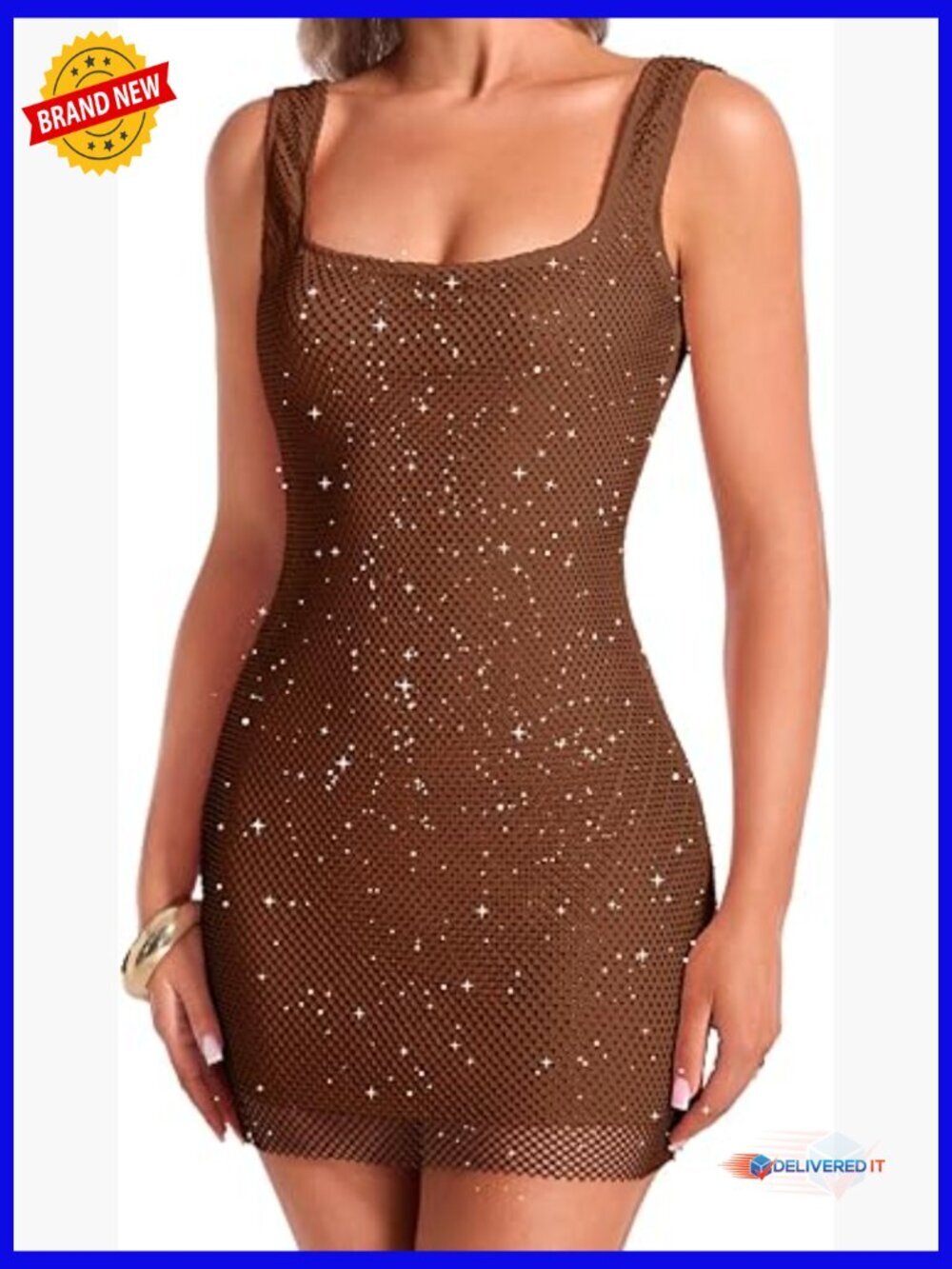 Sequin Rhinestone Mini Dress Bodycon Stretch Fabric Party Club Night Out